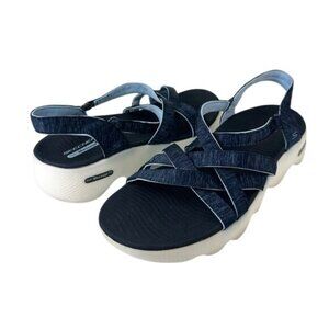 Skechers Massage Fit Blue & White Strappy Sandals Women’s 8